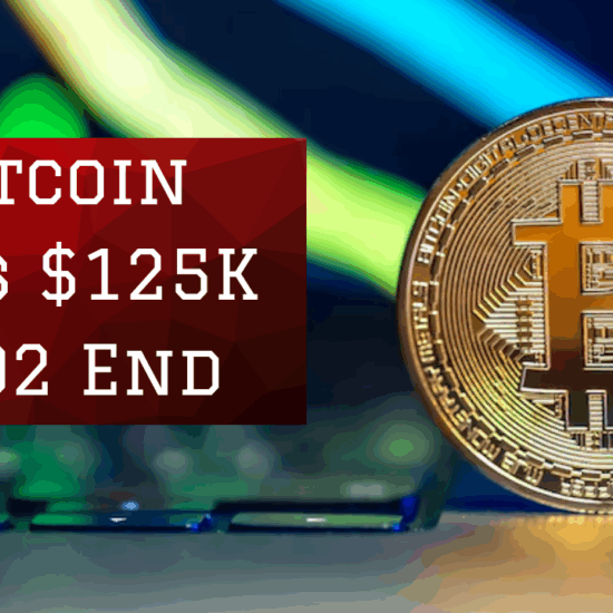 Golden Bitcoin coin with rising arrow and stock chart, symbolizing BTC price surge and bullish forecast.