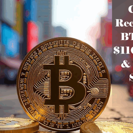 Bitcoin price chart rebounding with ADA and DOGE icons