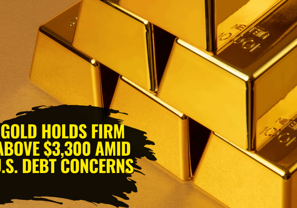Shiny gold bars stacked with a faded U.S. dollar bill overlay in the background, softly blurred, under warm golden lighting.