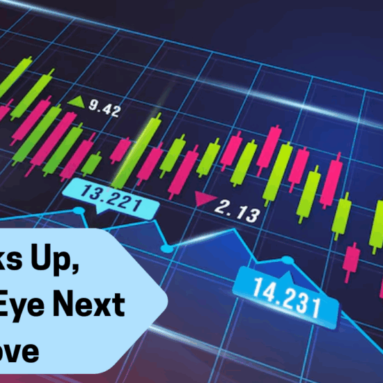 Gavel striking over stock market symbols like candlestick charts, microchips, cars, and financial graphs to show market impact.