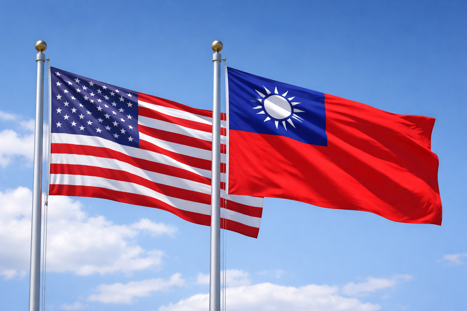 US and Taiwan Flags